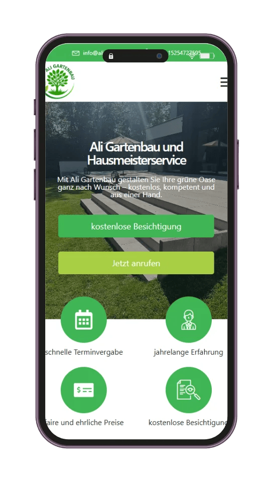 Ali Gartenbau Smartphone Mockup