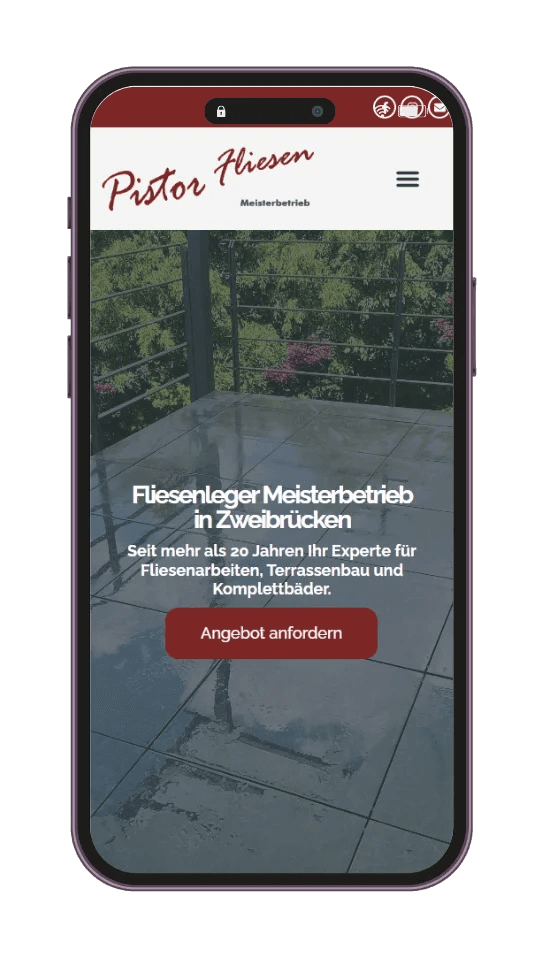 Pistor Fliesen Smartphone Mockup