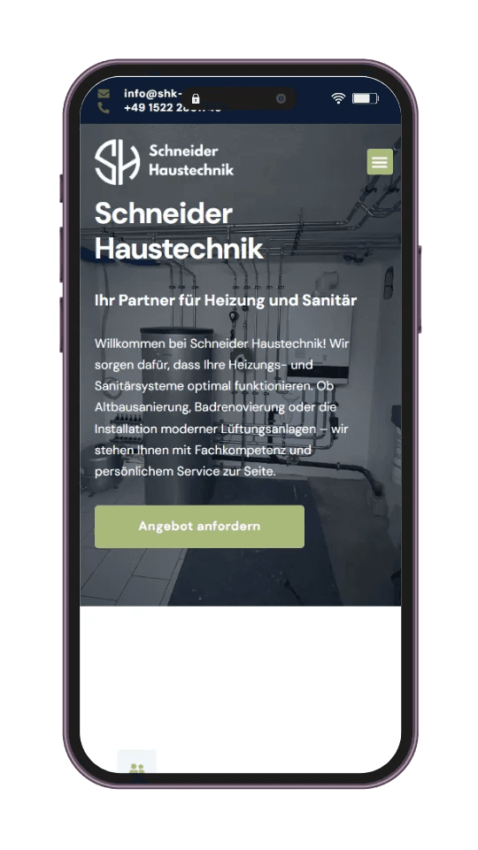 Schneider Haustechnik Smartphone Mockup