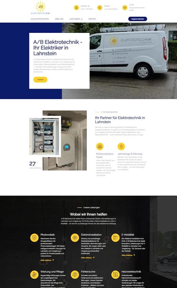 Elektrotechnik AB Website Mockup