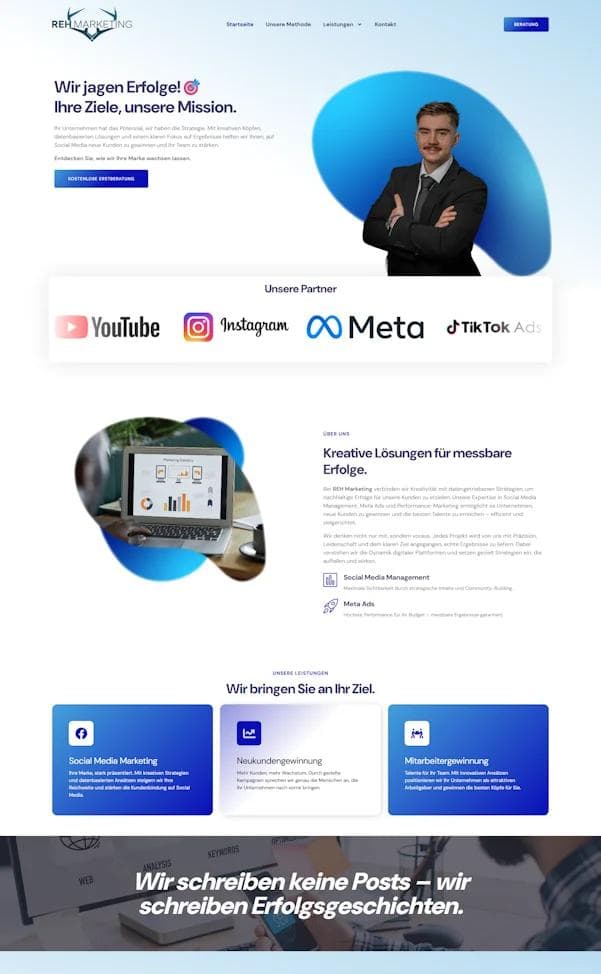 Reh Marketing Website Mockup