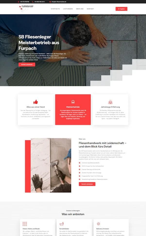 SB Fliesenmeister Website Mockup